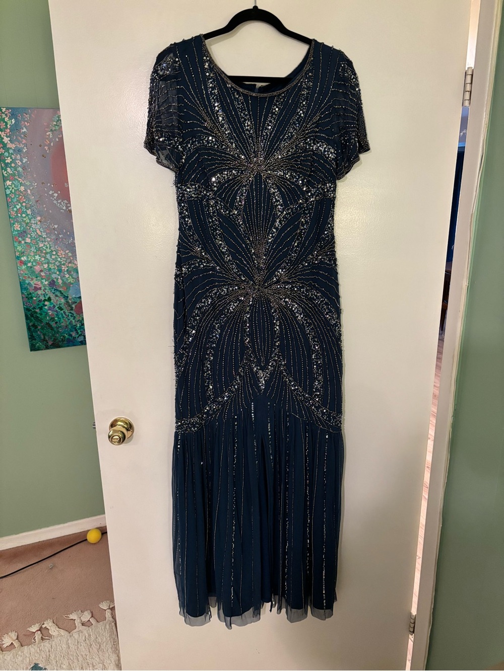 Nordstrom Beaded Dark Blue Maxi Dress